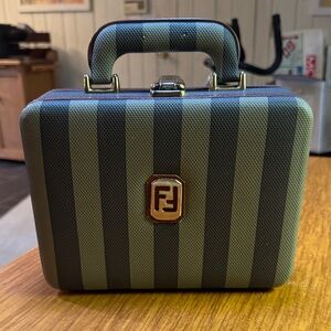 Vintage Fendi Pequin Stripe Hard Case Box Bag